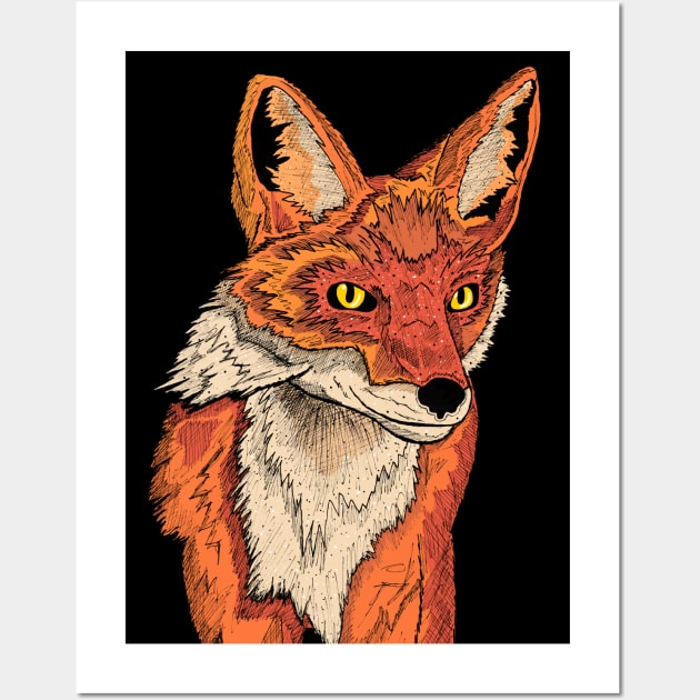 Mr Fox Wall Art by Swadeillustrations